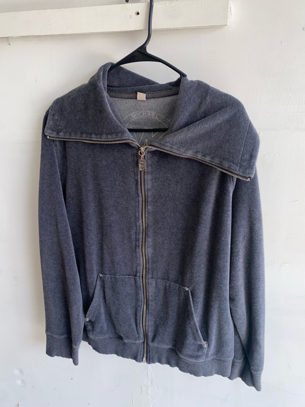 Michael Kors Men's Dark Gray Zip-Up Sweater Jacket